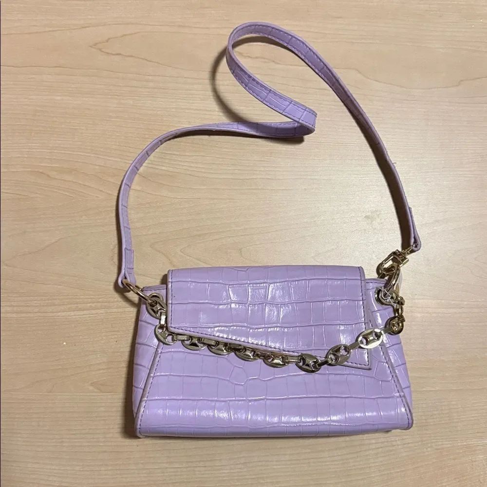 Leather Shoulder Bag - Chain- BRAND NEW Purple Crossbody Bag